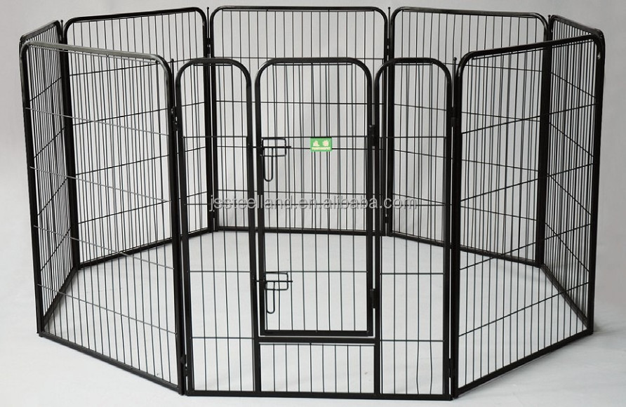 4/6/8/16 Panels Indoor Outdoor Heavy Duty Metal Barrier Playpen Kennel Pet Dog Fences Puppy Cat Exercise Iron Dog Fences