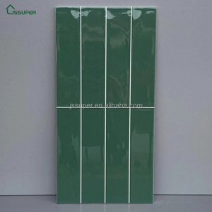 Premium Modern Bathroom Shower Wall Backsplash 30x60mm Porcelain Glazed Stackbond Dark Green Tiles Decorative