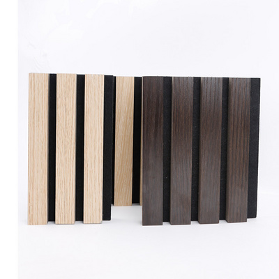 Black Oak Veneer Akupanel Wooden Slats Wall Portable Soundproofing Acoustic Panels