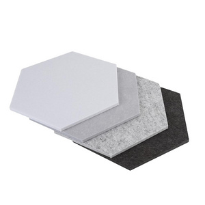 Custom Size Decorative 9mm Sound Proof Pet Ceiling Hexagon Polyester Fiber Acoustic Panels