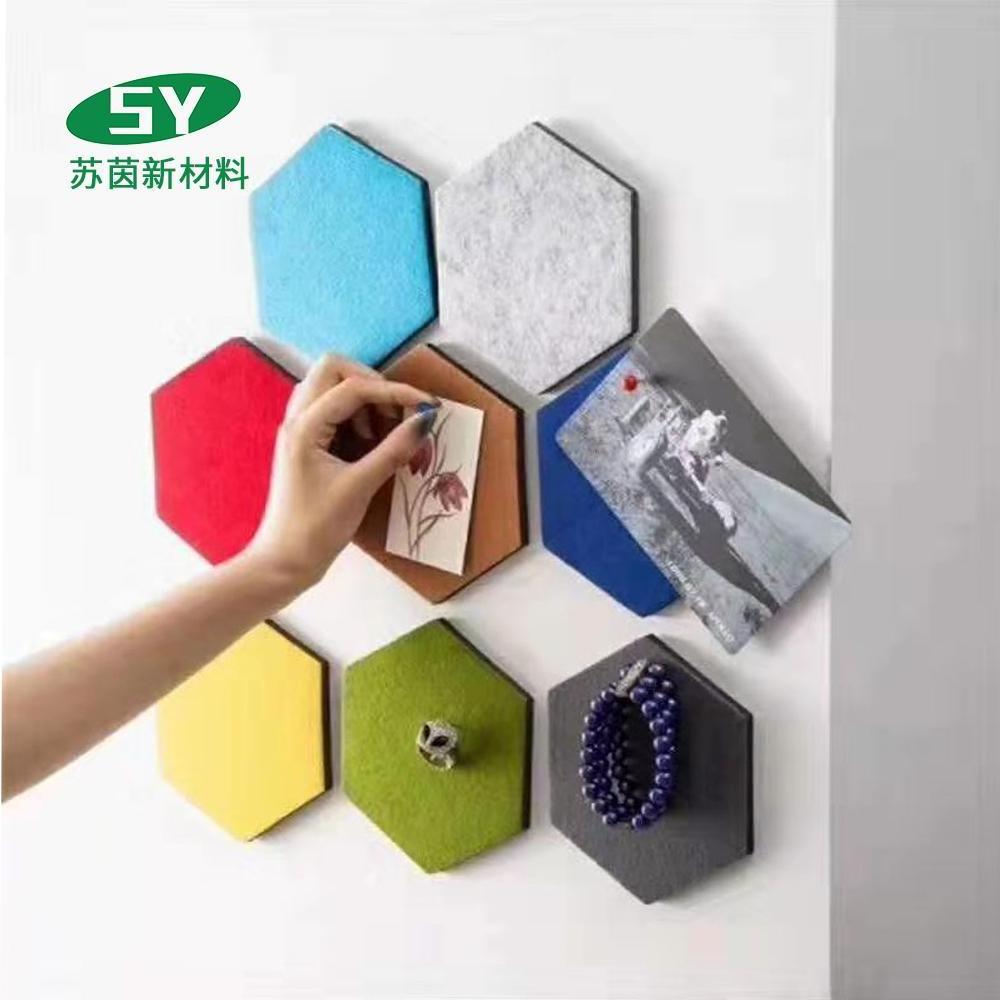 Custom Size Decorative 9mm Sound Proof Pet Ceiling Hexagon Polyester Fiber Acoustic Panels