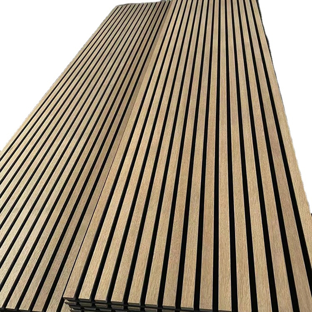 Black Oak Veneer Akupanel Wooden Slats Wall Portable Soundproofing Acoustic Panels