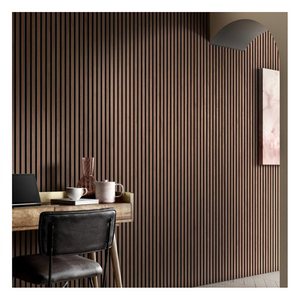 High Quality 1220x2420mm Office Dividers Room Partition Sound Proof Wooden Slatted Wall Acoustic Panels