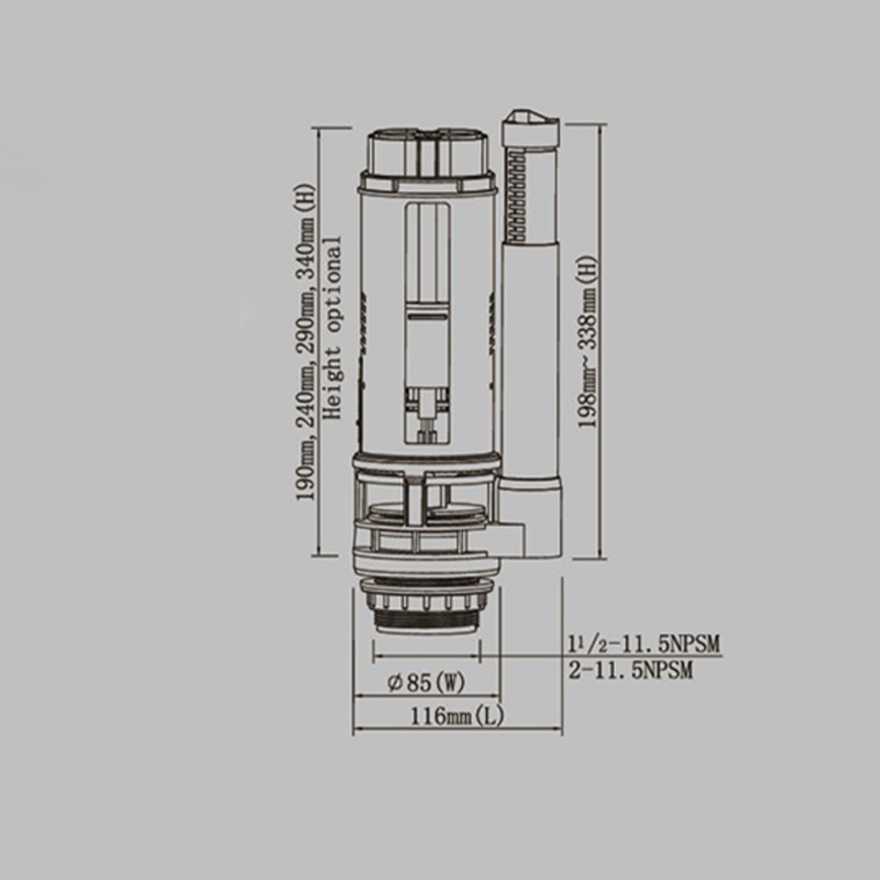 Sanitary ware Adjustable Repair Kits Toilet Fill Valve For Toilet Two Pieces Flush Mechanism