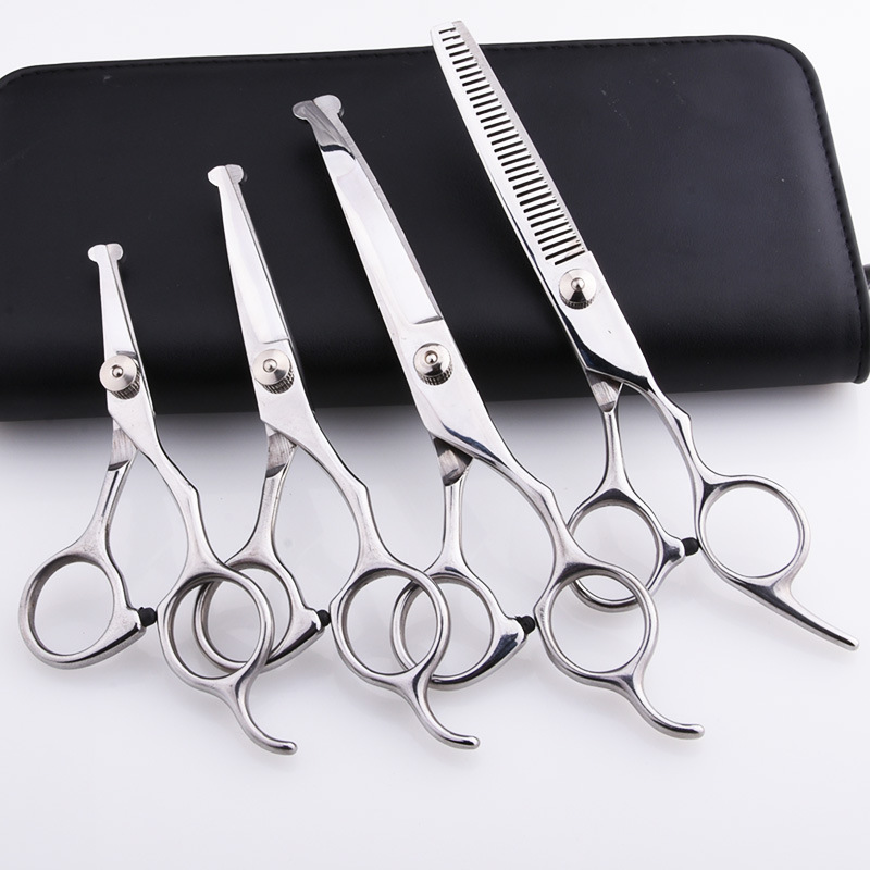 Professional Grooming Shears For Dogs Pet Hair Grooming Scissors Kit with Safety Round Tip