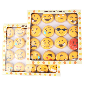 Halal wholesale biscuits OEM delicious expression smiling face butter cookies