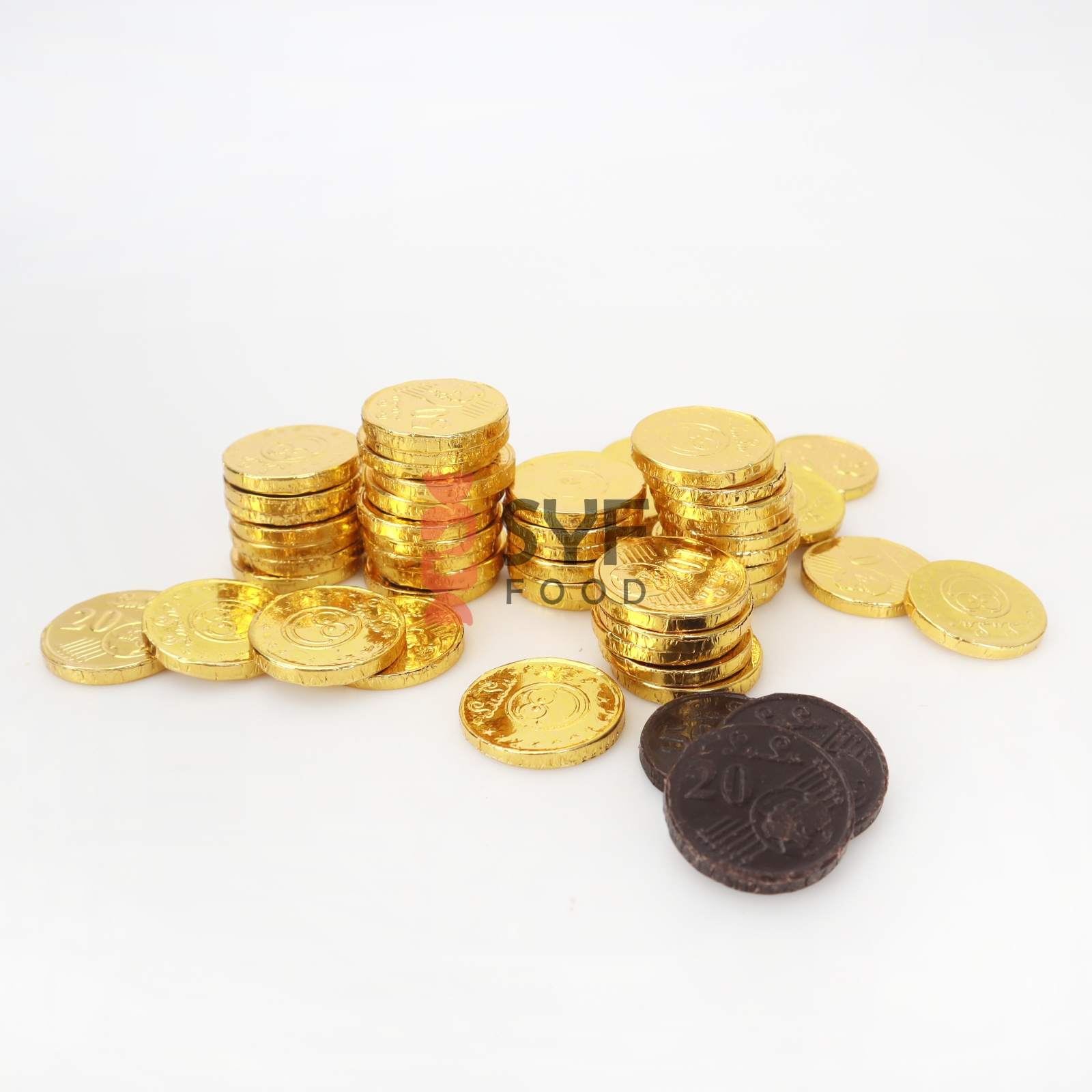 Bulk 2.6g Chocolate coins Custom Personal label pure coco high quality Chocolate gold coins sweets