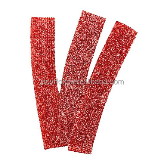 Factory direct sale bulk liquorice soft candy strip multicolor Sour belt gummy candy