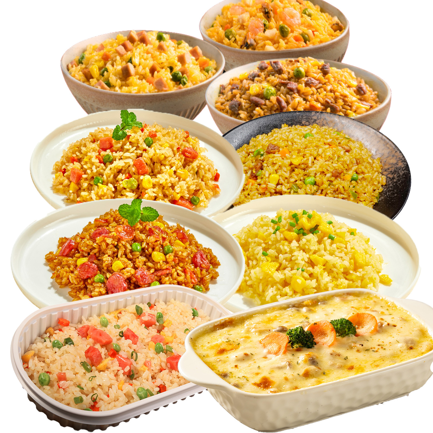 HALAL/BRC certificate Custom chinese instant food Central kitchen prefabricated instant fried rice fast food