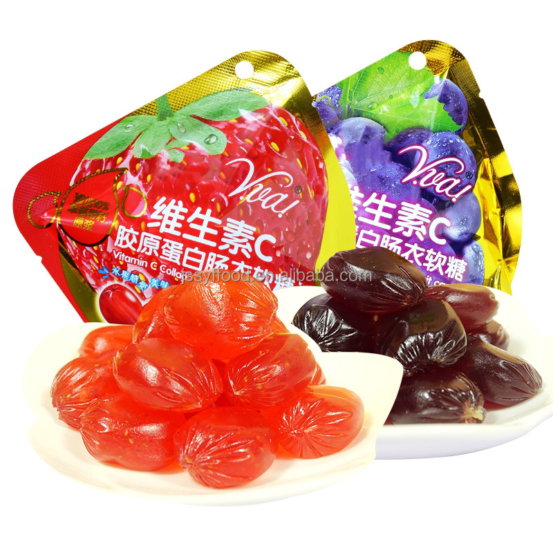 HACCP/BRC Certificate peach and mango Peeling gummy candy Jelly fruit Casings gummy candy