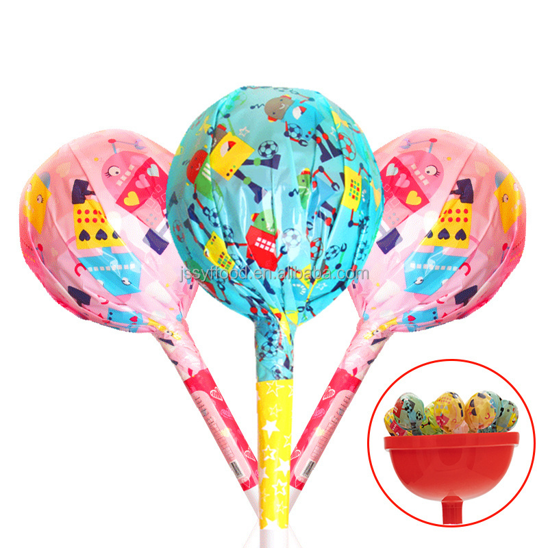 OEM Factory direct sale Giant plastic Big bom lollipop with Multicolour mini fruit flavour lollipop candy