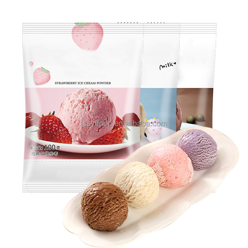 OEM wholesale 1kg high quality Matcha vanilla strawberry Chocolate cocoa flavor ice cream Soft serve mix powder