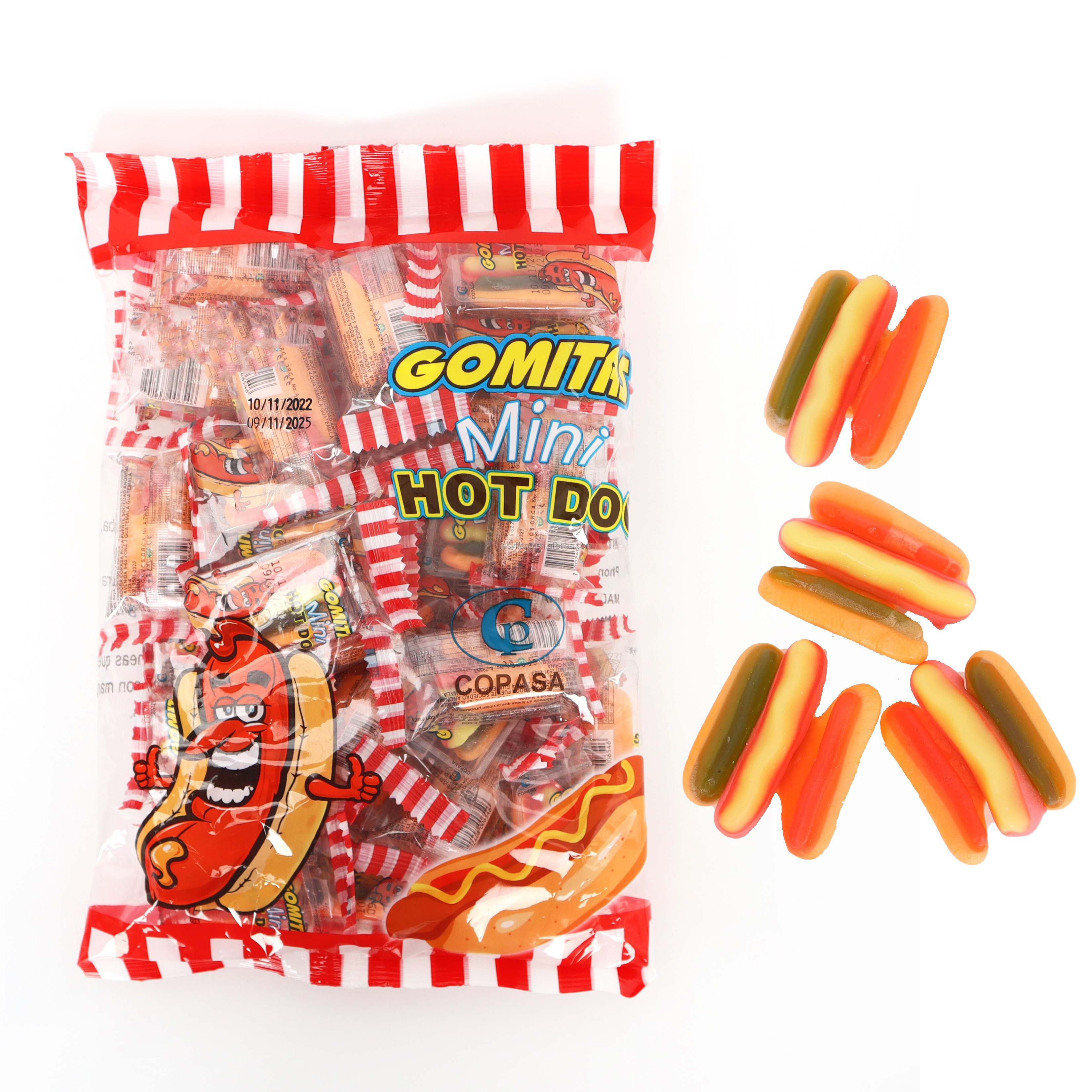 Wholesale Custom assorted candy halal high quality sweet sour flavour Hot dog gummy candy