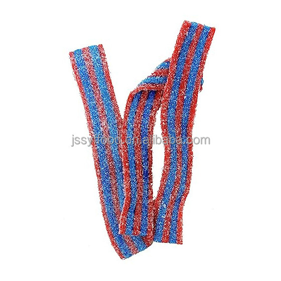 Factory direct sale bulk liquorice soft candy strip multicolor Sour belt gummy candy