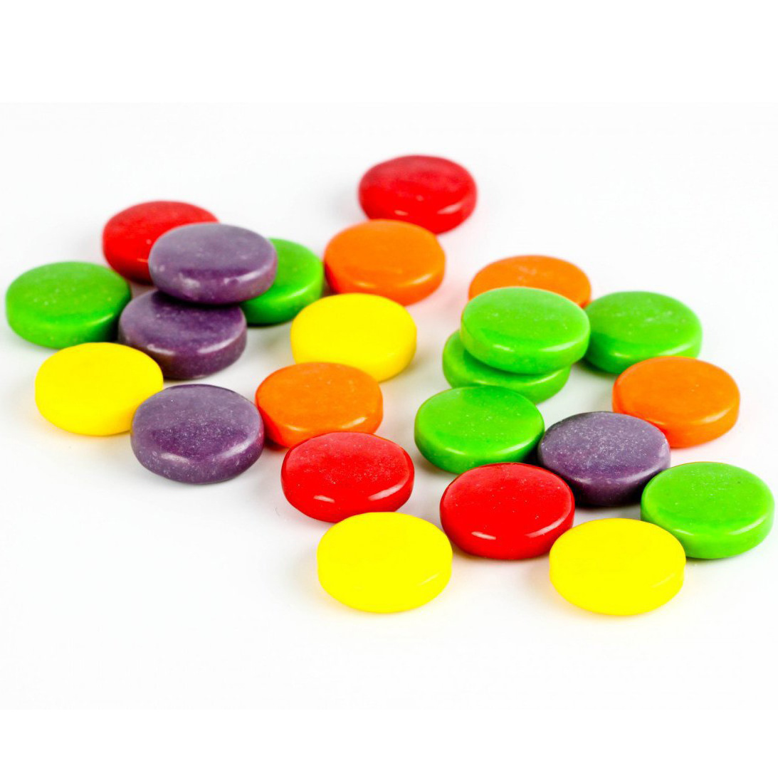 Factory wholesale 500g/1kg Halal bulk Button shape sour fruit flavour round crispy chewy candy gummy