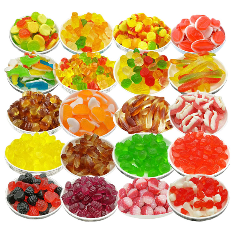 500g/1kg Custom wholesale Halal bulk Pectin gelatin sweets soft candy jelly gummies