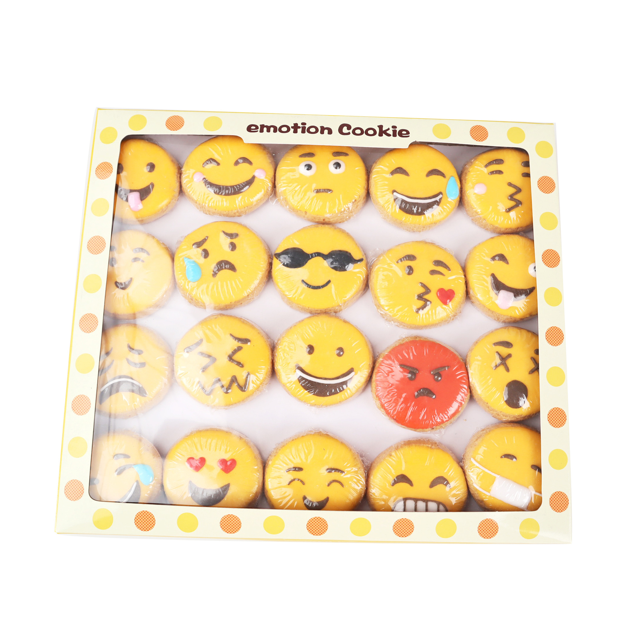 Halal wholesale biscuits OEM delicious expression smiling face butter cookies