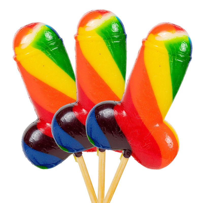 Adult sex candy wholesale multicolor penis shape marshmallow hard candy lollipop