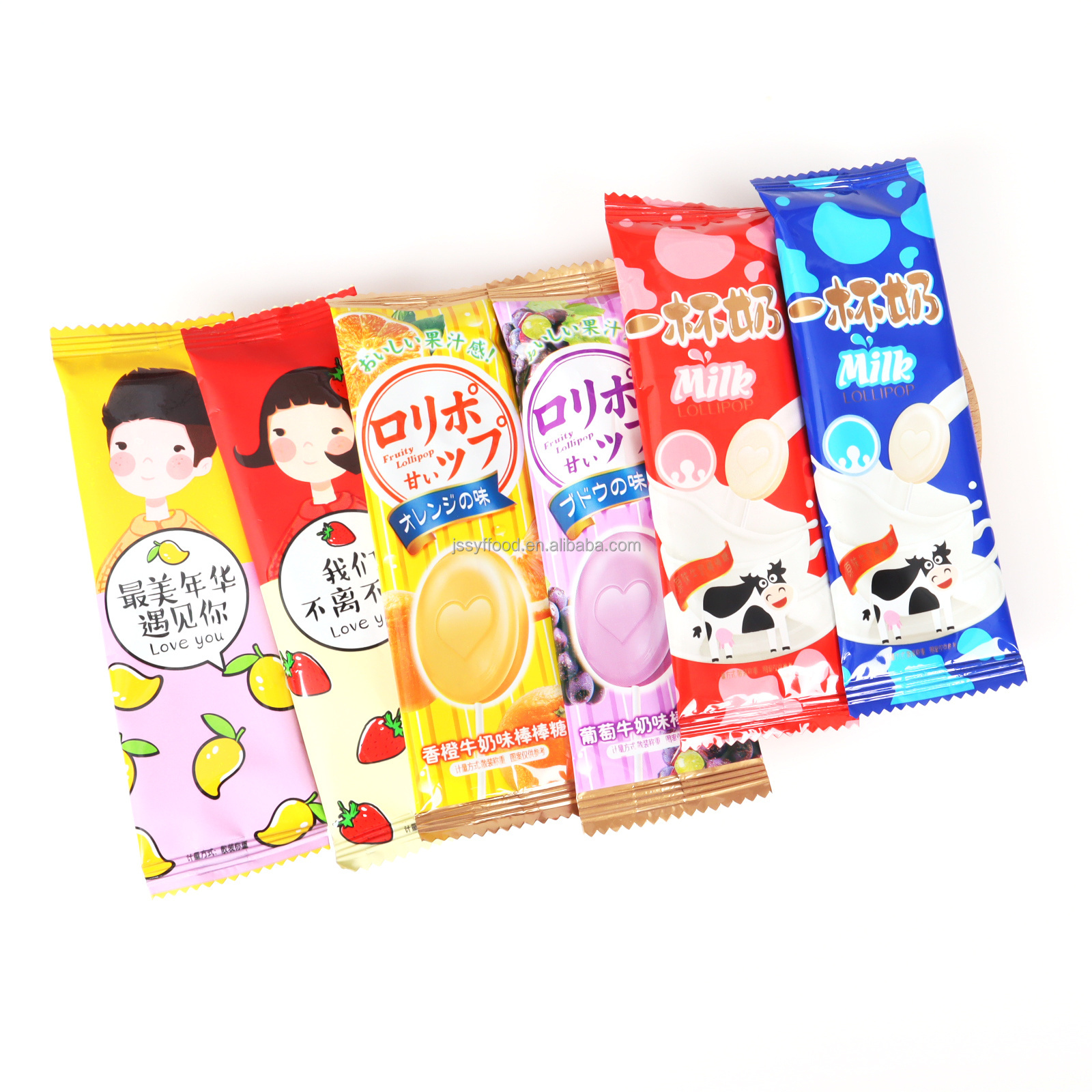 Preferential wholesale OEM hot sale milk flavor lollipop Individually packaged milk and fruit flavored lollipop