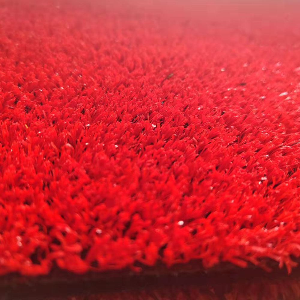 Wholesale red color grass carpet PP synthetic turf outdoor events landscape red artificial grass wedding wall decors