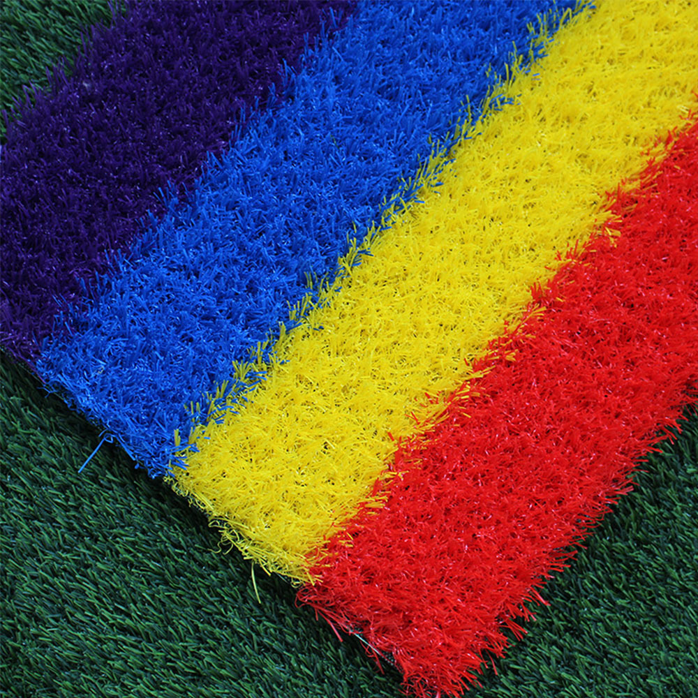 Soft feeling colorful fake grass carpet red blue purple yellow artificial lawn grass turf flooring synthetic grass