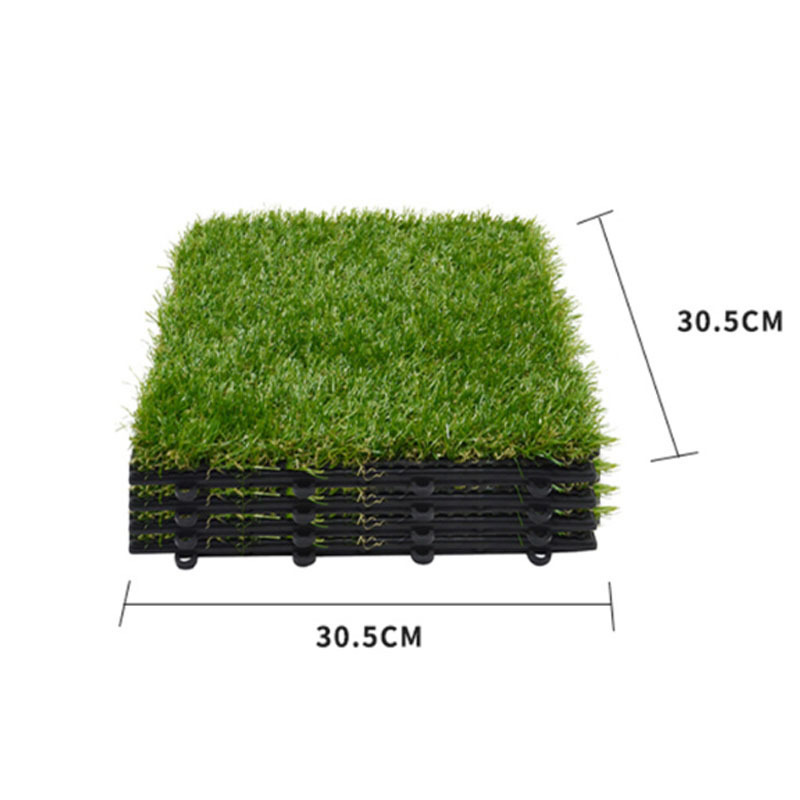 DIY outdoor synthetic turf tiles flooring carpet grass tiles artificial grass interlocking tiles