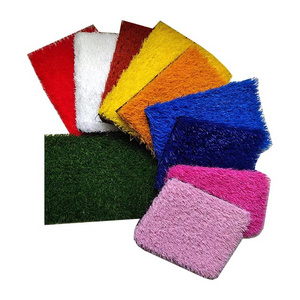 Colorful soft yellow white red blue synthetic turf green color artificial grass for playground kindergarten