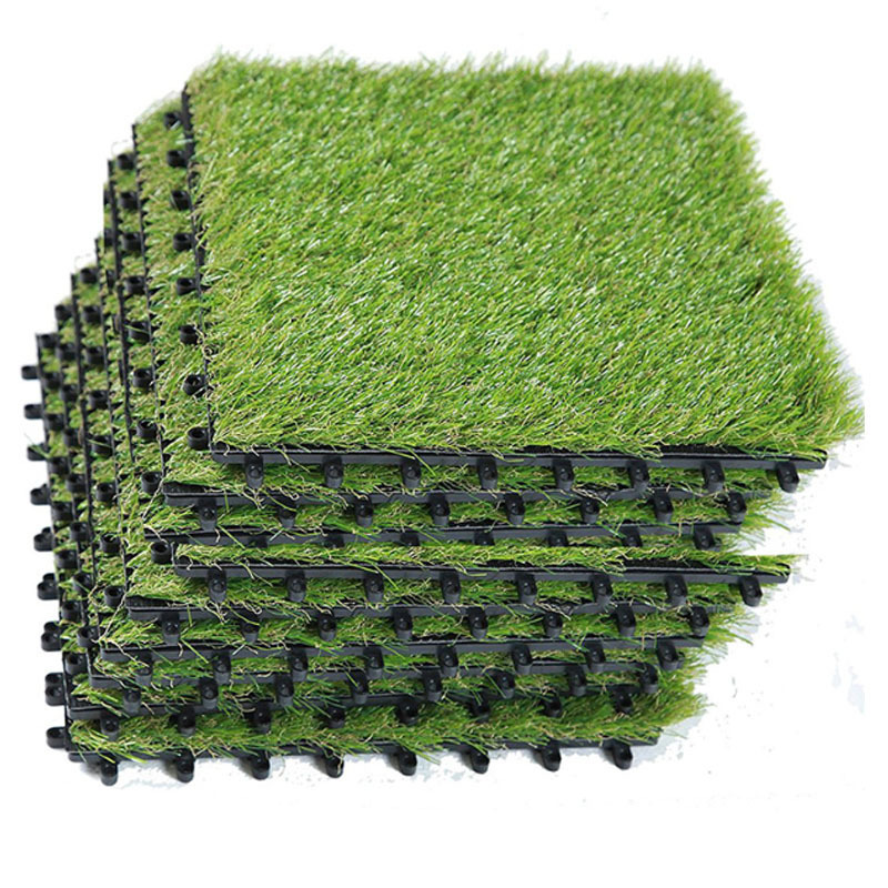 Quality outdoor carpet artificial grass tile patio green grass lawn interlocking suspended floor synthetic turf