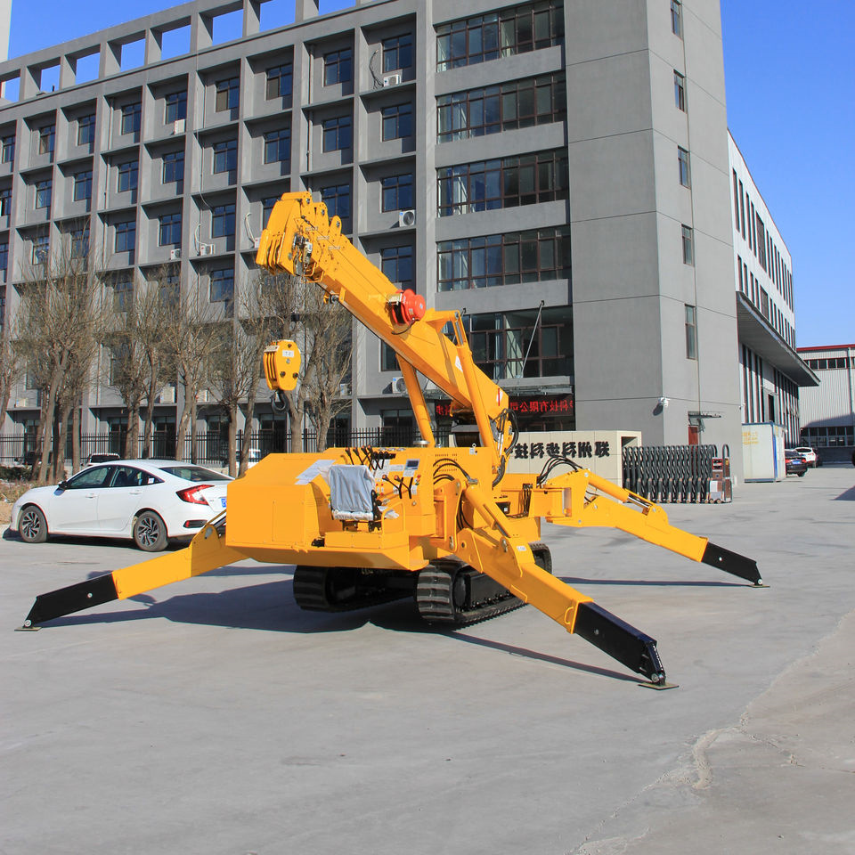 SuiZhong Narrow Space 360 Degree Hydraulic 9.5m 3 Tons Foldable Mini Spider Crawler Crane Hoist For Sale