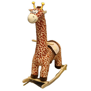 Wholesale Factory Rocking Horse Customized Hot Selling Plush Animal Wooden Rocking Chair Toy Kids Cute Rocking Horse