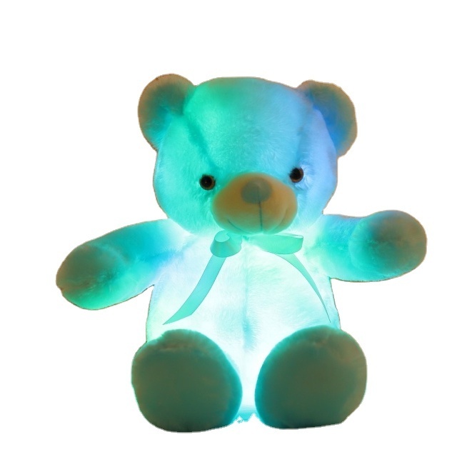 Custom  75cm Multi Functional Glowing Stuffed Plush Animal Light Up LED Teddy Bear New Organizer For Valentines