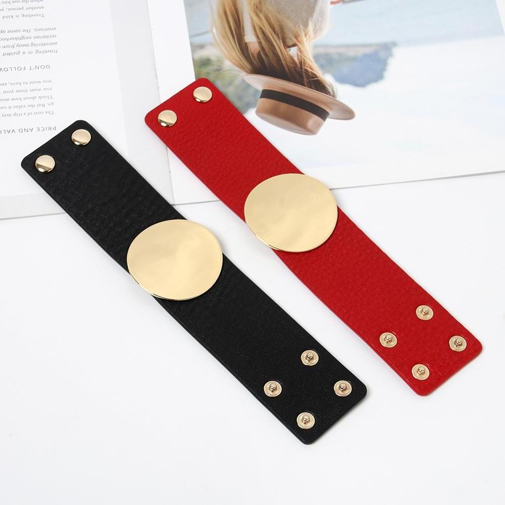 Wholesale high quality simple 100% leather alloy cuff bracelet accessories women mens leather bracelet