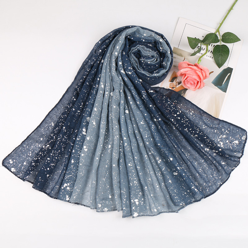 Factory Supplier Multicolor  Fashion Sequined Glitter Ladies Scarf Muslim Hijab Soft Cotton Linen Fashion Shinny Women Scarves