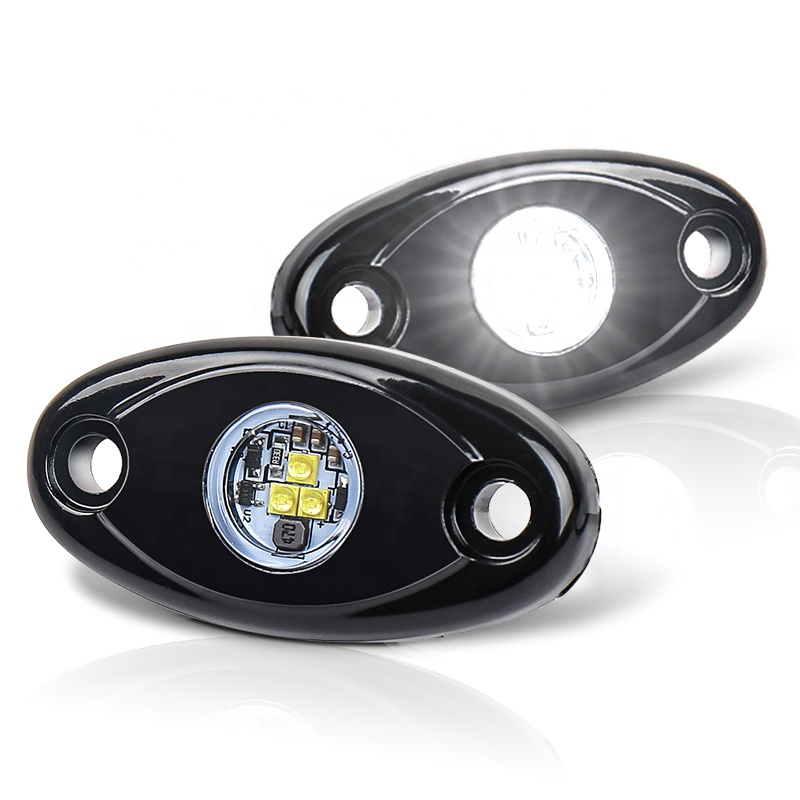 9W 2 inch Aluminum LED Rock Light with Multiple Color Under Light Flashing, Music Mode for Off Road Trucks