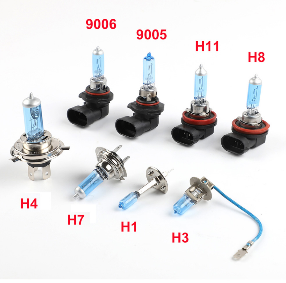 Halogen bulb for car headlight, 1 piece, H1 H3 H4 H7 H8 H9 H11 9005 HB3 9006 HB4 12V 55W 5000K, Quartz glass