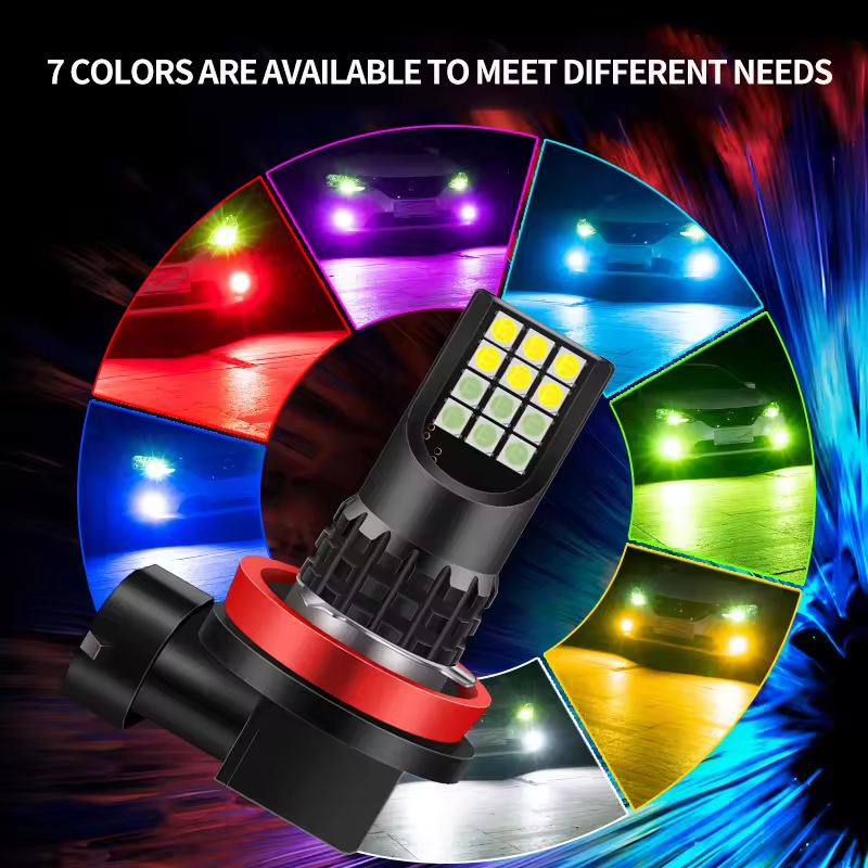 Dual color LED H11 H8 H1 H3 880 H27 881 h7 hb3 9005 9006 5202 H16 led Car Fog Bulbs Automotive Lights Headlight System 12V-24V