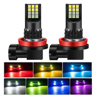 Dual color LED H11 H8 H1 H3 880 H27 881 h7 hb3 9005 9006 5202 H16 led Car Fog Bulbs Automotive Lights Headlight System 12V-24V