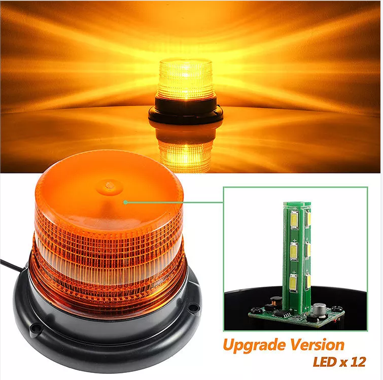 DC12-80V LED Yellow Traffic Warning Beacon Lights For Car Truck Vehicle