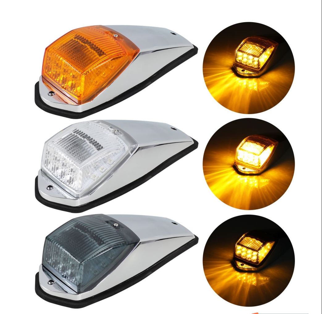 LED Dome Lights For Truck Trailer Lorry Cab Roof Marker Light Bus Car 12V 24V Top Fog Lamps White Amber