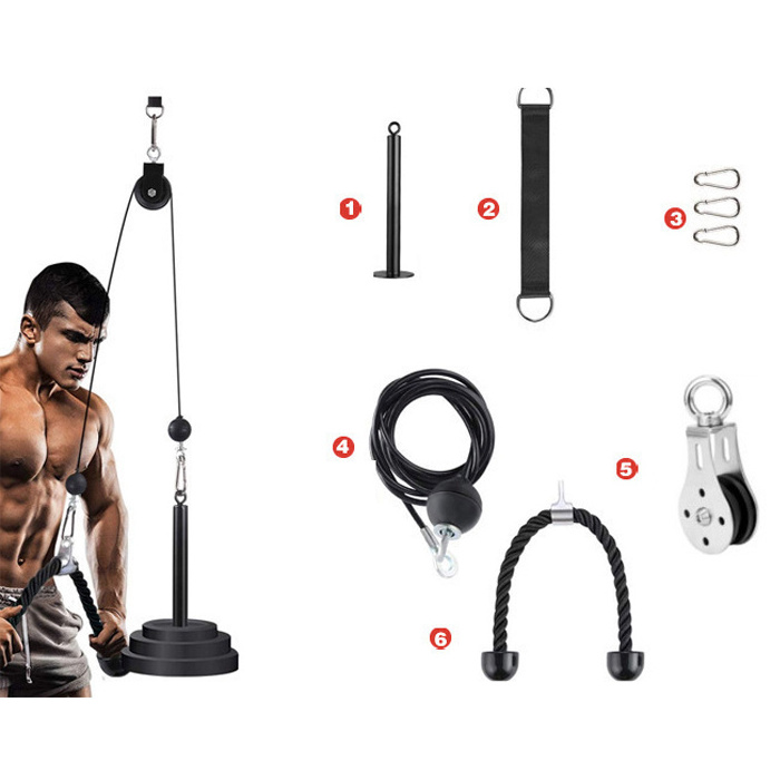 Home Exercise Equipment Cable Pulley Machine Tricep Gym Pulley System