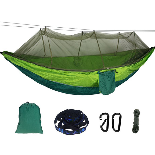 210T Nylon Swing Hammock with Mosquito Net Portable Outdoor Parachute Tent 2-Person Camping Furniture