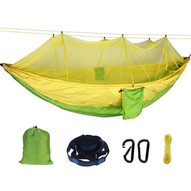 210T Nylon Swing Hammock with Mosquito Net Portable Outdoor Parachute Tent 2-Person Camping Furniture