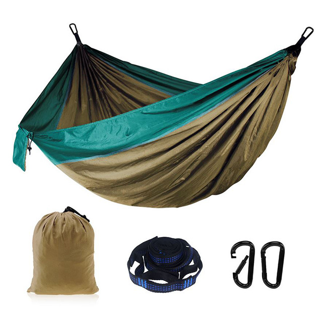 Custom 2-Person Camping Hammock Waterproof Outdoor Equipment-Parachute Nylon Fabric Colorful Travel and Hiking Gear for Adults