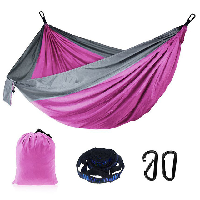 Custom 2-Person Camping Hammock Waterproof Outdoor Equipment-Parachute Nylon Fabric Colorful Travel and Hiking Gear for Adults