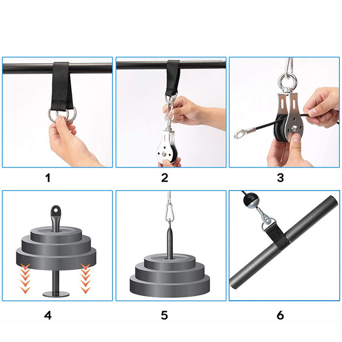 Home Exercise Equipment Cable Pulley Machine Tricep Gym Pulley System