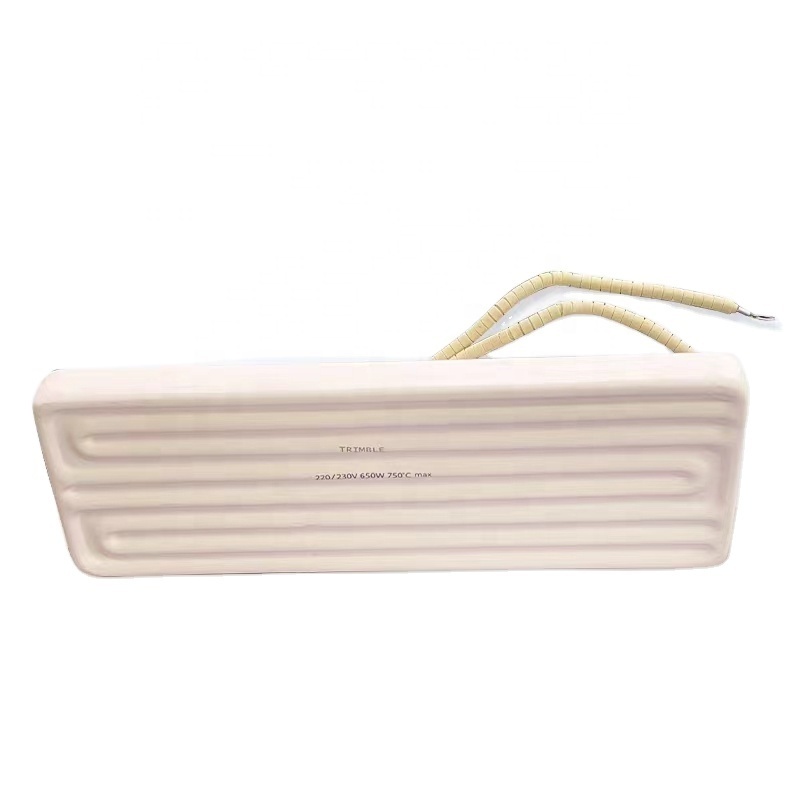 Ceramic infrared heating element 245*85mm hollow far infrared ceramic heater for thermoforming