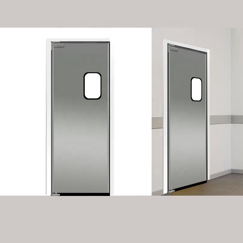 JST 2022 Kitchen Door Impact Door For Food Industry Stainless Steel Double sWing traffic door