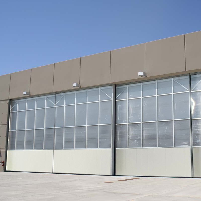 Chinese Supplier Automatic Folding Aircraft Warehouse Fireproof  Folding Hoisting Industrial sliding hangar door