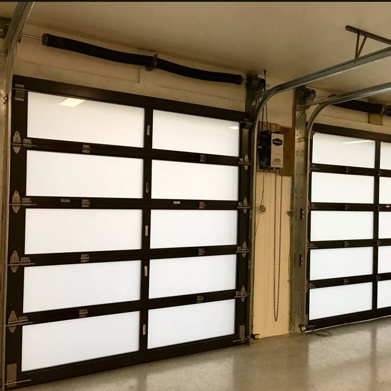 JST 9x8 / 8x7 / 12x7 / 9x7 Single / Double  Electronic Insulated Clear Glass Panel Car Garage Door For House