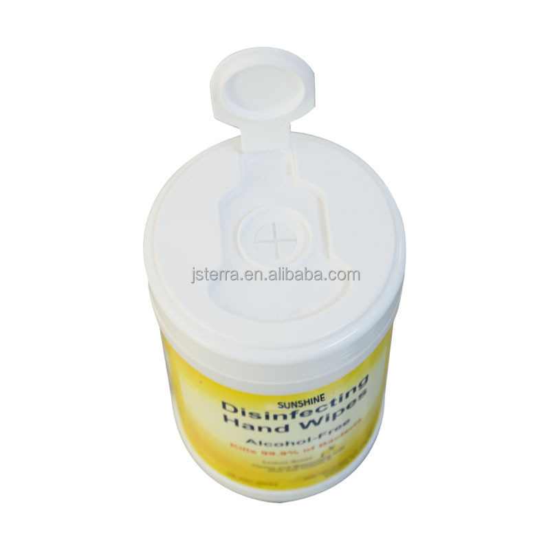 Factory OEM Disinfecting Sterilization Gym Cleaning Hand Wet Wipes With Barrel Lemon Fragrance